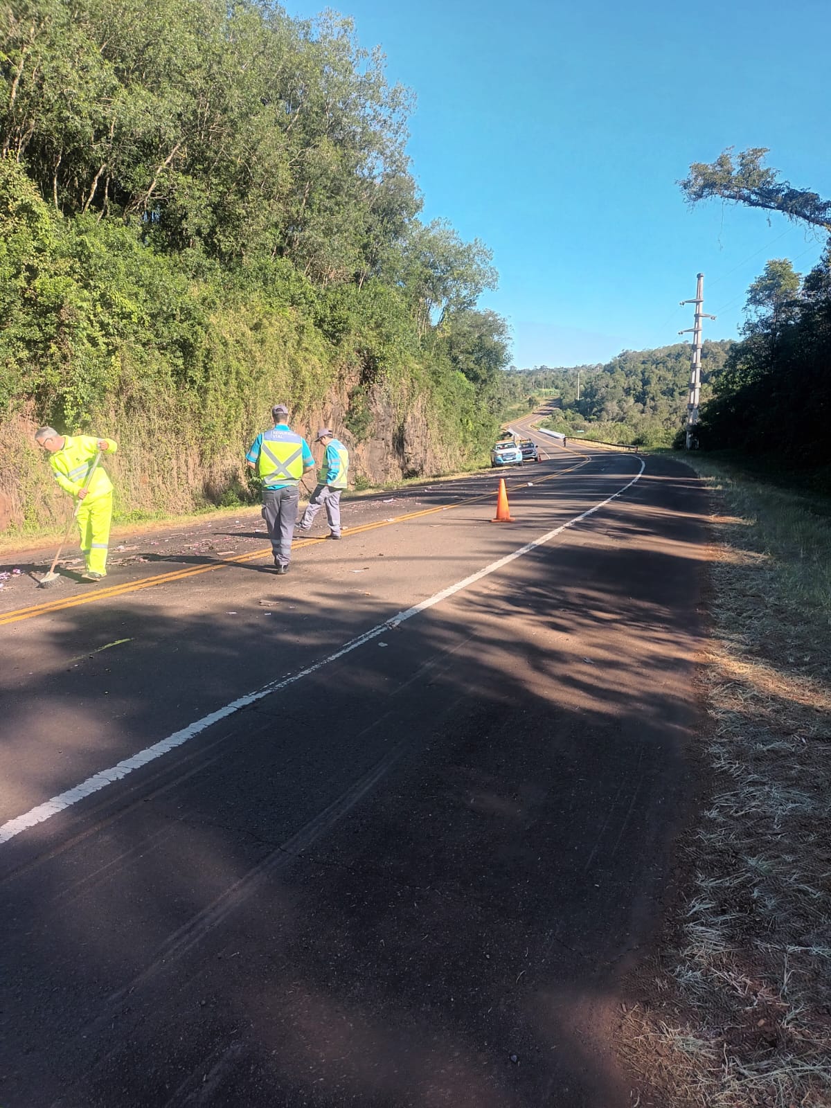 Un camión perdió parte de su carga de vinos tras un choque sobre la Ruta Nacional 12 en Capioví 3